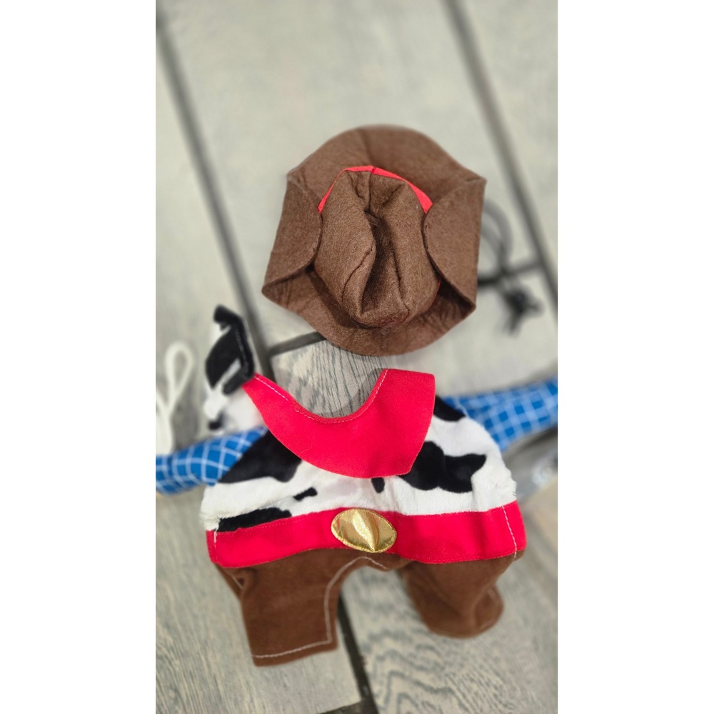 Vibrant Life Halloween Cowboy Pet Costume XS Dog Cat Cow Print Bandana Hat